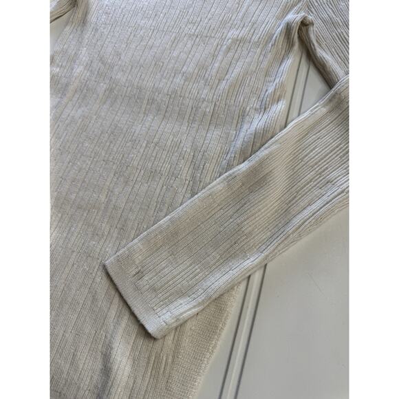 Modern Citizen Long Sleeve Sweater Mini Dress Cream Bodycon Textured Small - Picture 2 of 8